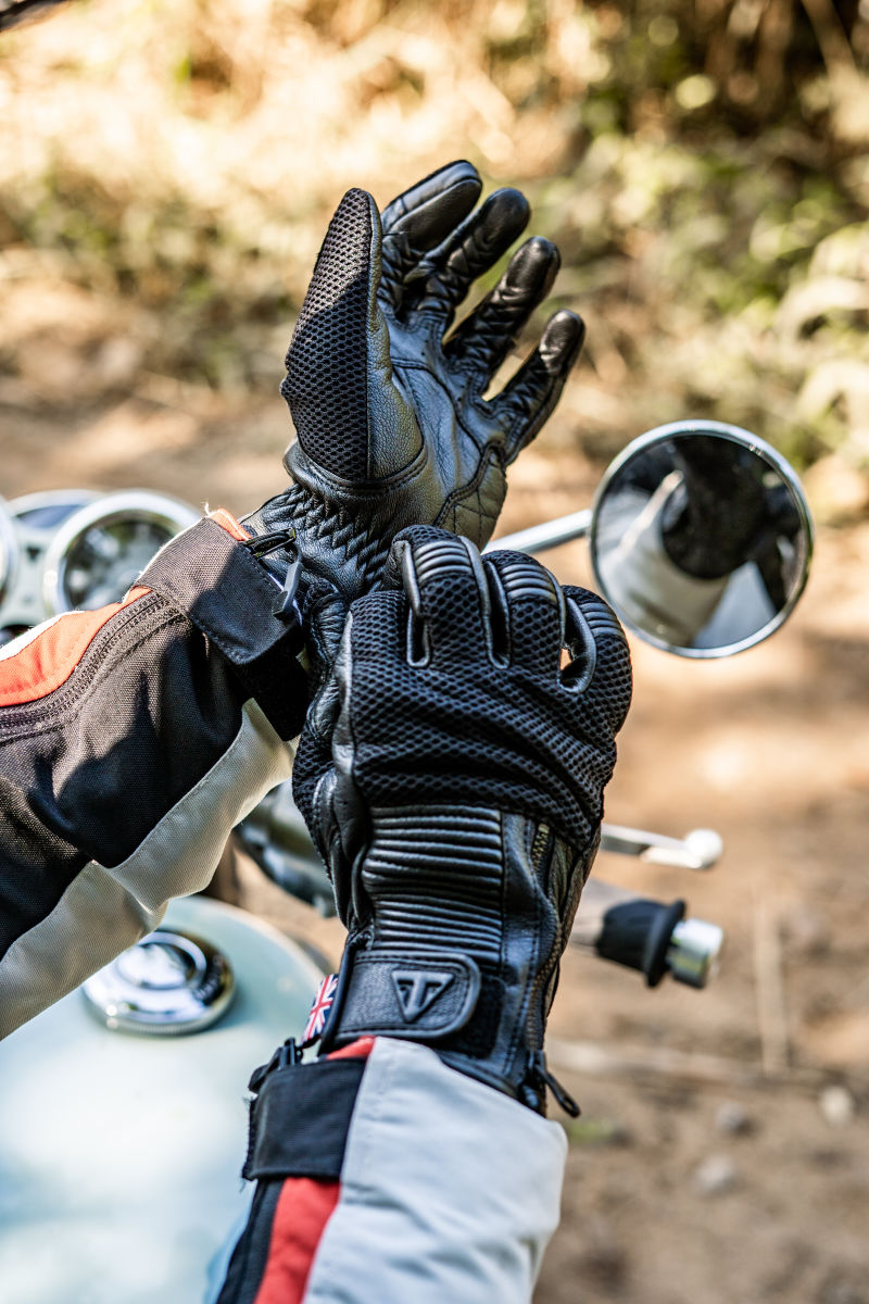 Raven Mesh Leather Gloves