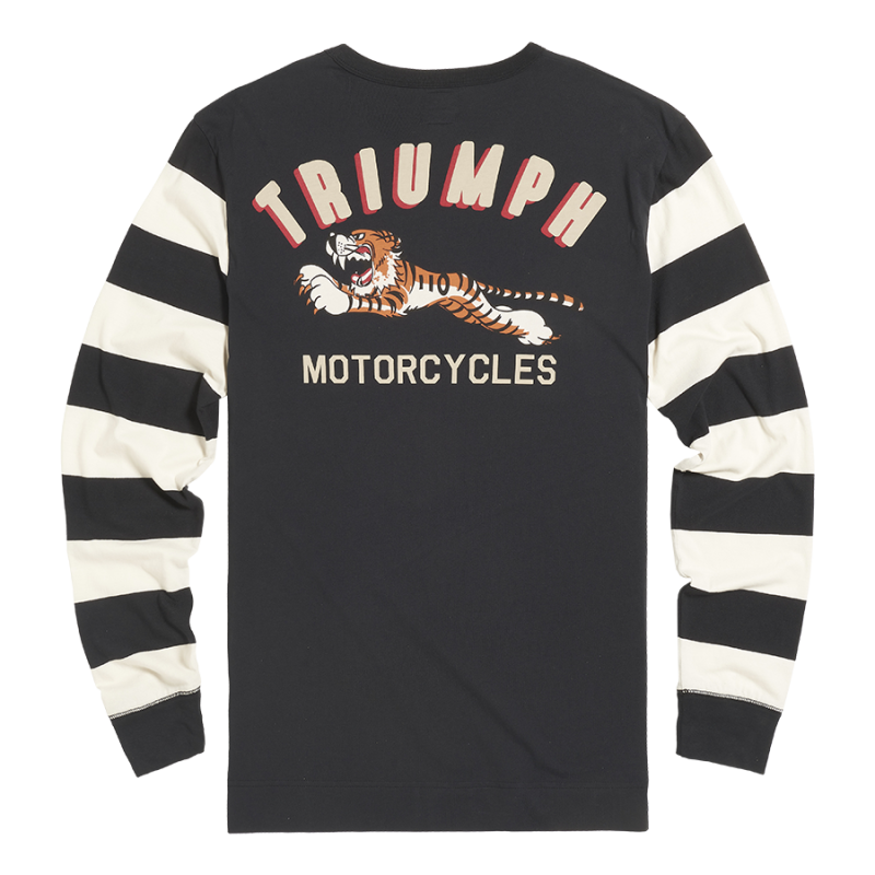 Supertrack Tiger Striped Long Sleeve T shirt Triumph Heritage