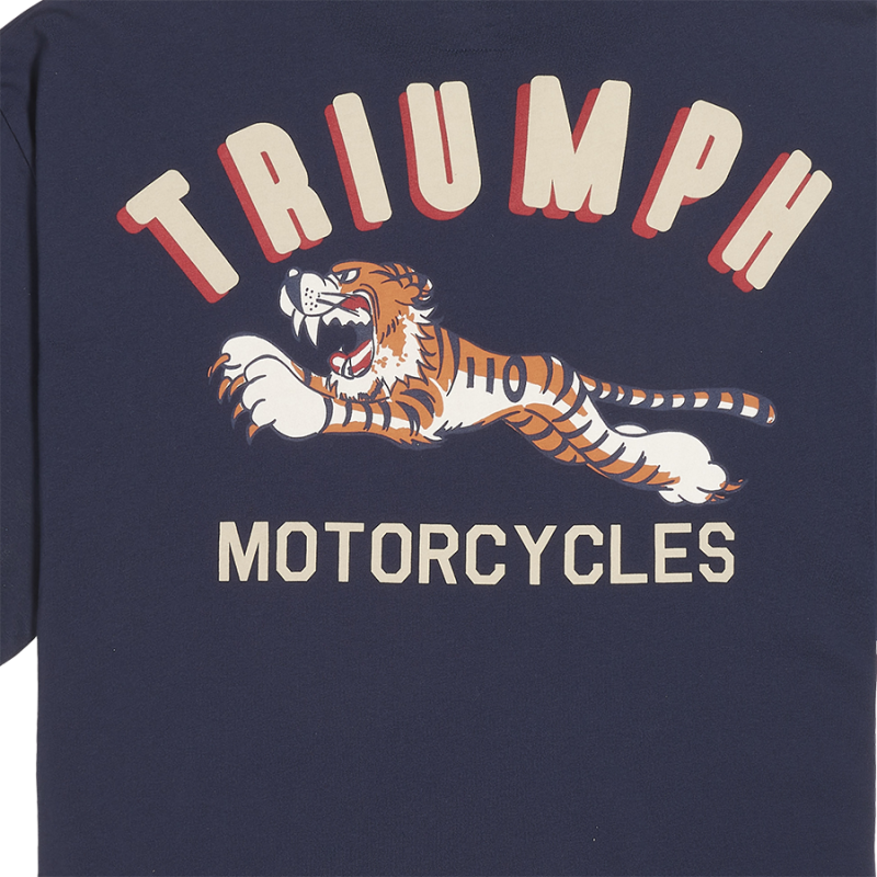 Super Sport Tiger T shirt in Indigo Triumph Heritage
