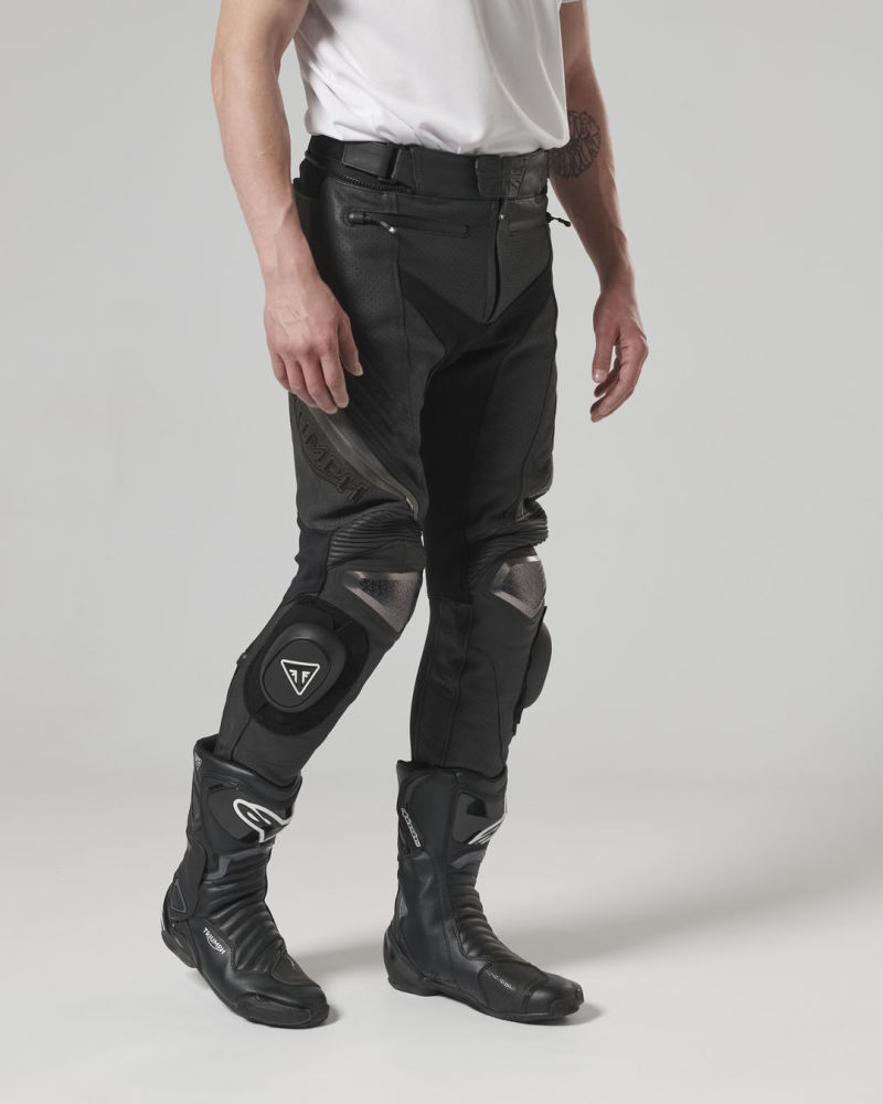 Triple Perforated Leather Unisex Riding Pants