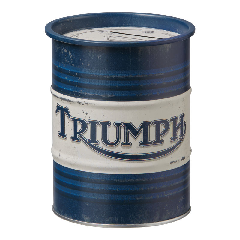 Triumph Oil Barrel Money Tin