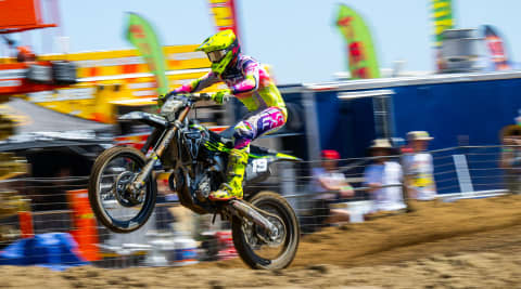 Triumph Factory Racing Rider at Pro Motocross Round 2