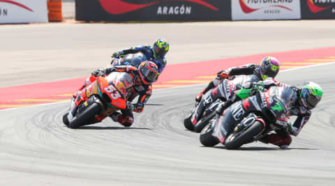 Triumph Triple Trophy Moto 2 Round 9 Street Triple 765 bikes on the track