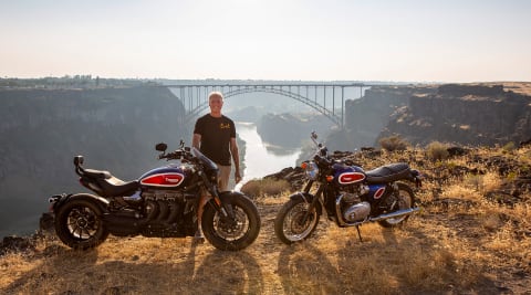 Triumph Rocket 3 and Bonneville T120 Knievel Celebration