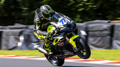 Luke Stapleford riding a Triumph Street Triple 765 in British Supersport