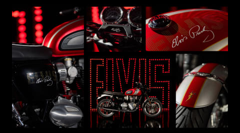 Triumph Bonneville T120 Elvis Presley Edition collage
