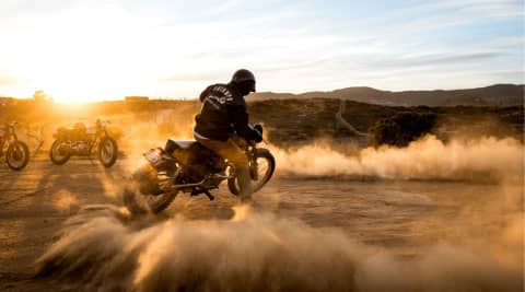 2026 heritage new arrivals blog banner- Forrest doing donuts in desert