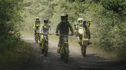 Triumph TXP powered by OSET models riding through the off-road track