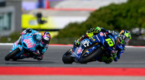 Triumph Street Triple 765 RS being ridden on a race track at Moto 2