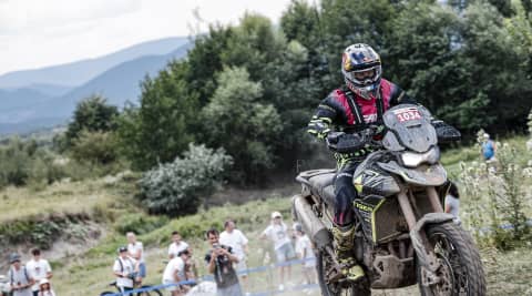 Jonny Walker at Red Bull Romaniacs on the Triumph Tiger 900 Rally Pro 