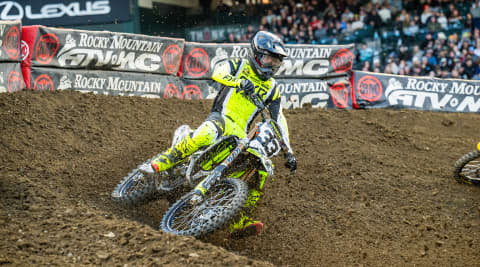 Austin Forkner riding Triumph TF 450-X at AMA Supercross
