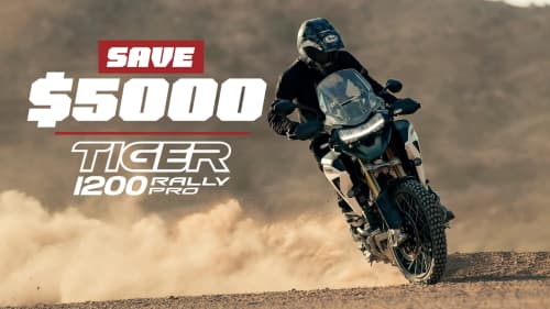 Triumph Tiger 1200 Rally Pro save $5000 offer