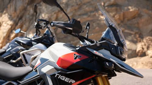 Close up of Triumph Tiger 900 Rally Pro