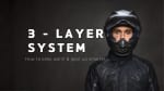3 Layer System Banner- How to keep warm and gear up smarter - title with motorcyclist in helmet and Triumph winter gear