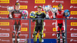 Triumph Racing British Supersport first place podium position