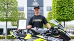 Triumph's Richard Cooper with a Daytona 660