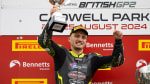 Luke Stapleford celebrates race victory in British Supersport at Cadwell Park