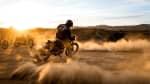 2026 heritage new arrivals blog banner- Forrest doing donuts in desert