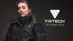 TriTech Blog Banner- Woman model wearing black Triumph Carrion Jacket