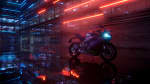 Triumph Daytona 660 in urban setting with Neon lights