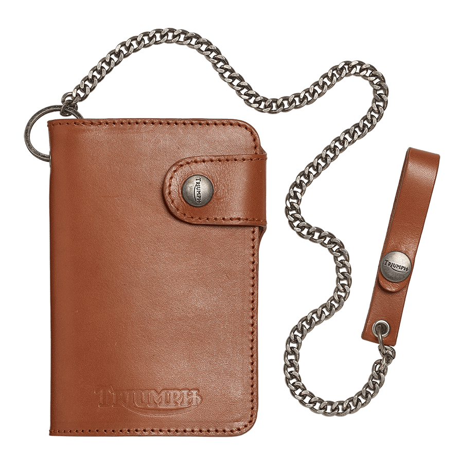 chained tan wallet