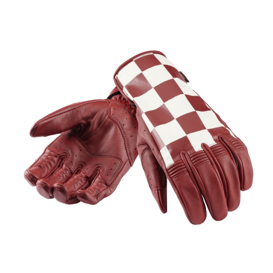 Triumph Riderwear Clothing Collection SS24 Checkerboard Glove - Red