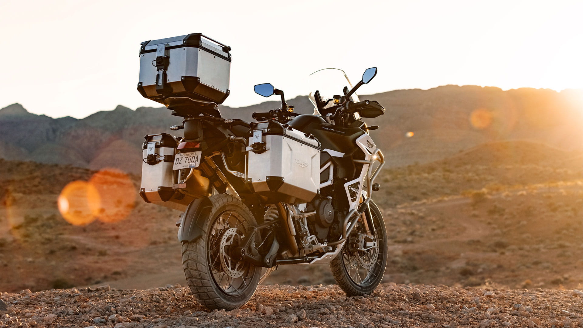 Tiger 1200 rally explorer fitted with Triumph genuine luggage