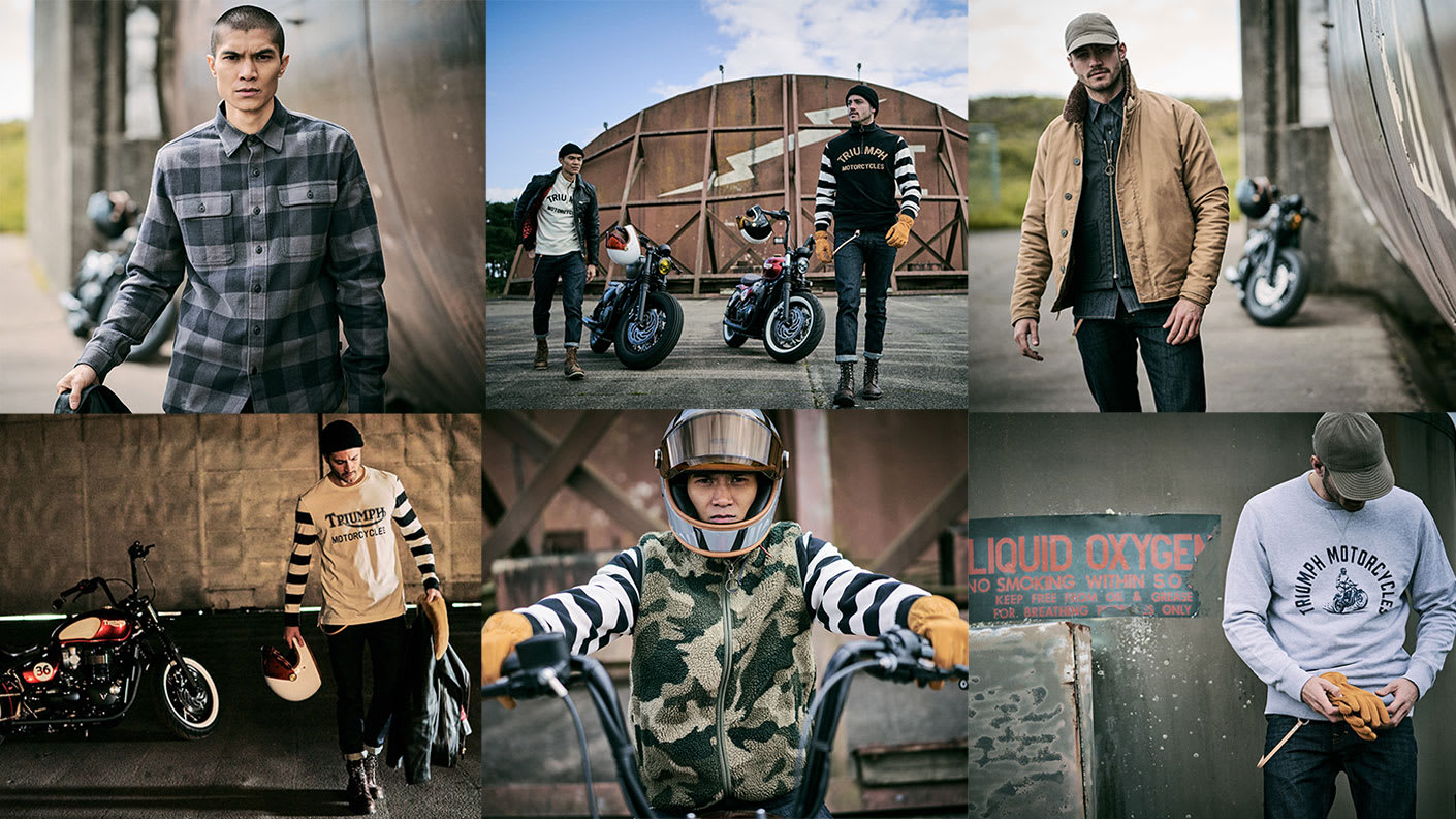 Triumph Motorcycles Lifestyle Clothing Montage 6 Model Location Images