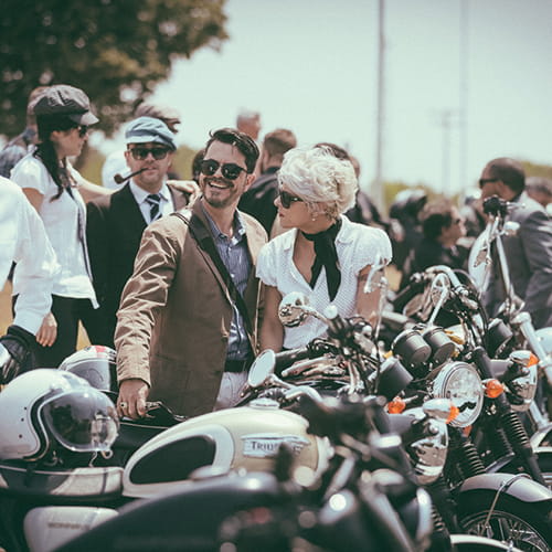 Riders happy and ready to begin their Distinguished Gentleman's Ride  