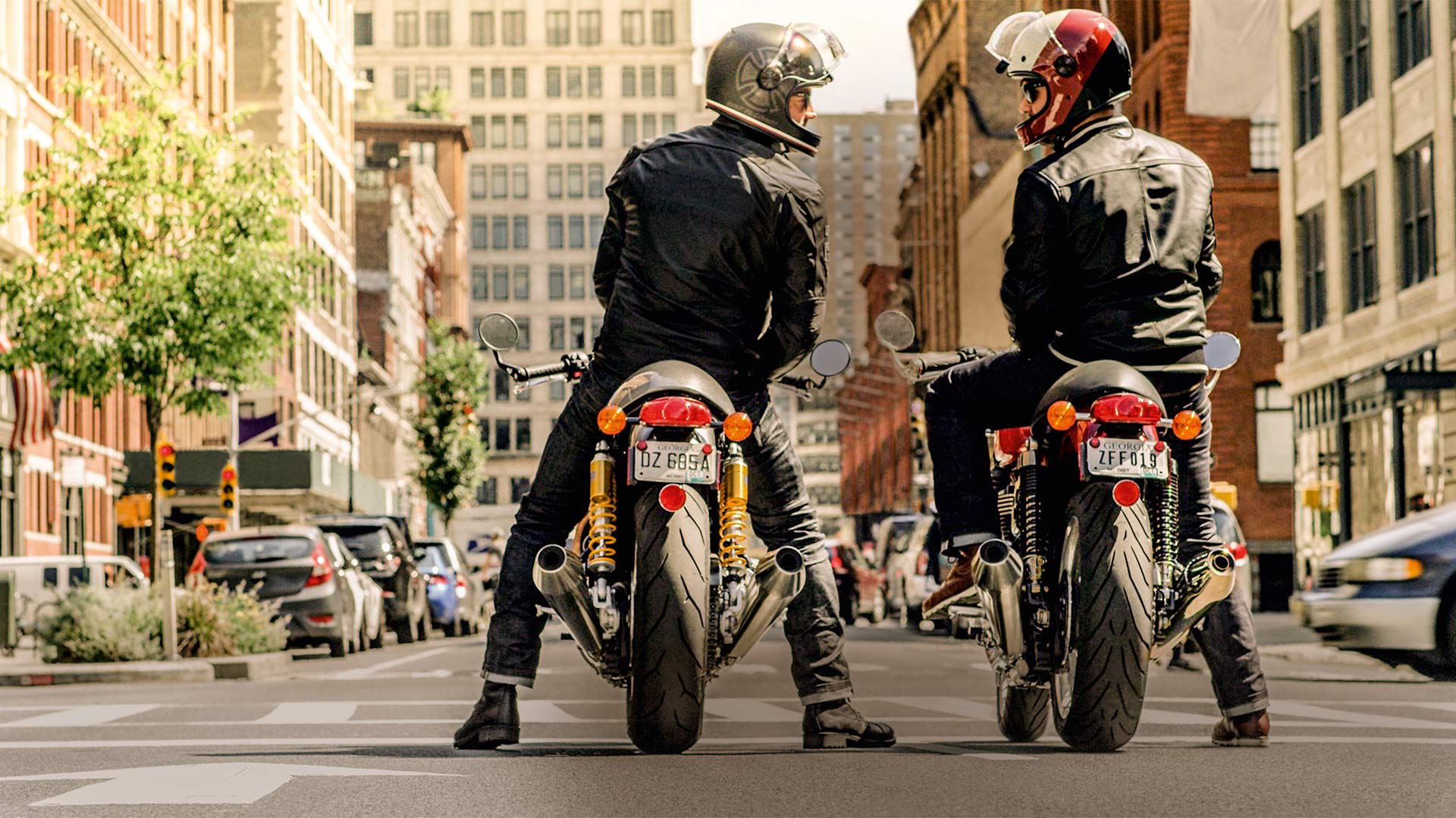 Triumph Thruxtons at a junctions