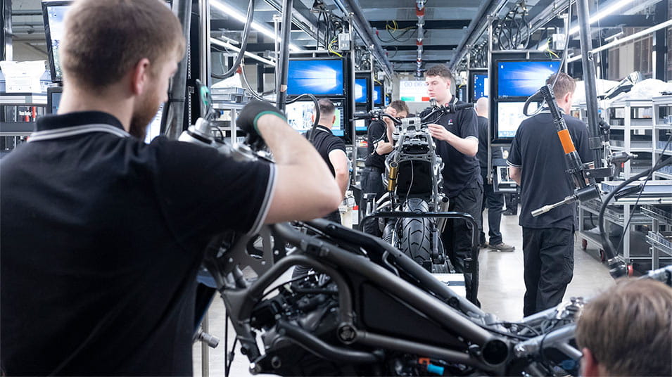 Triumph factory assembly line