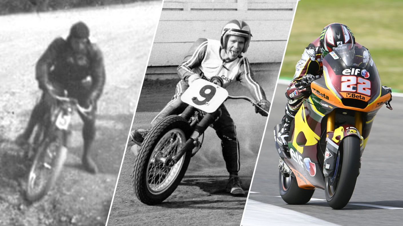 Jack Marshall, Gary Nixon riding the AMA and Sam Lowe in the Moto2