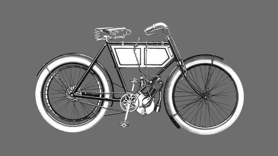 Triumph 1901 first bike concept sketch
