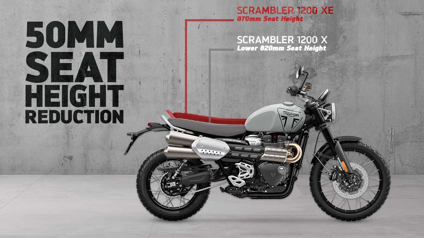 Triumph new seat height update for Scrambler 1200 X and XE