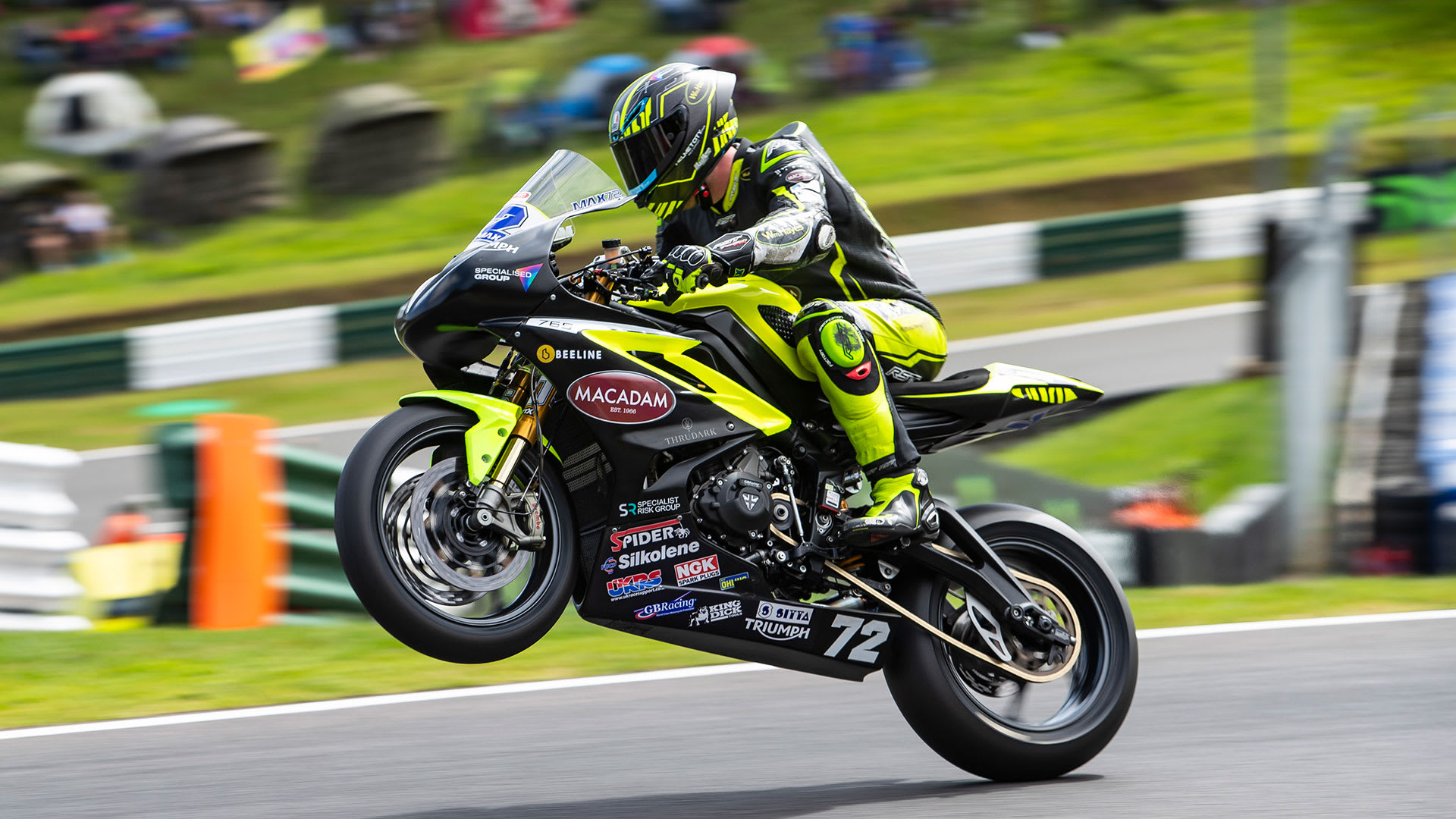 Triumph Street Triple 765 being raced in British Supersport at Cadwell Park