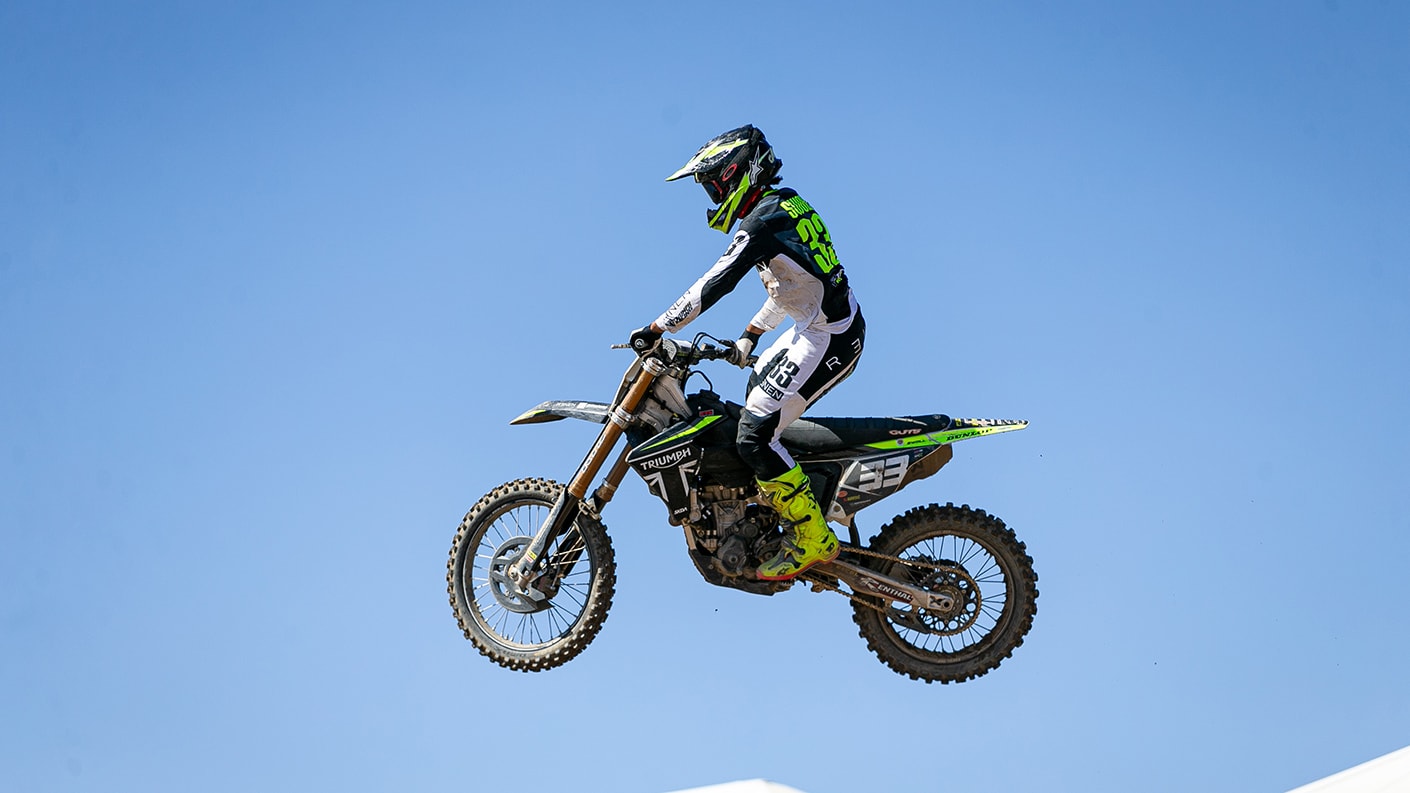 The Triumph Racing duo of Jalek Swoll and Joey Savatgy at 2024 AMA Pro Motocross