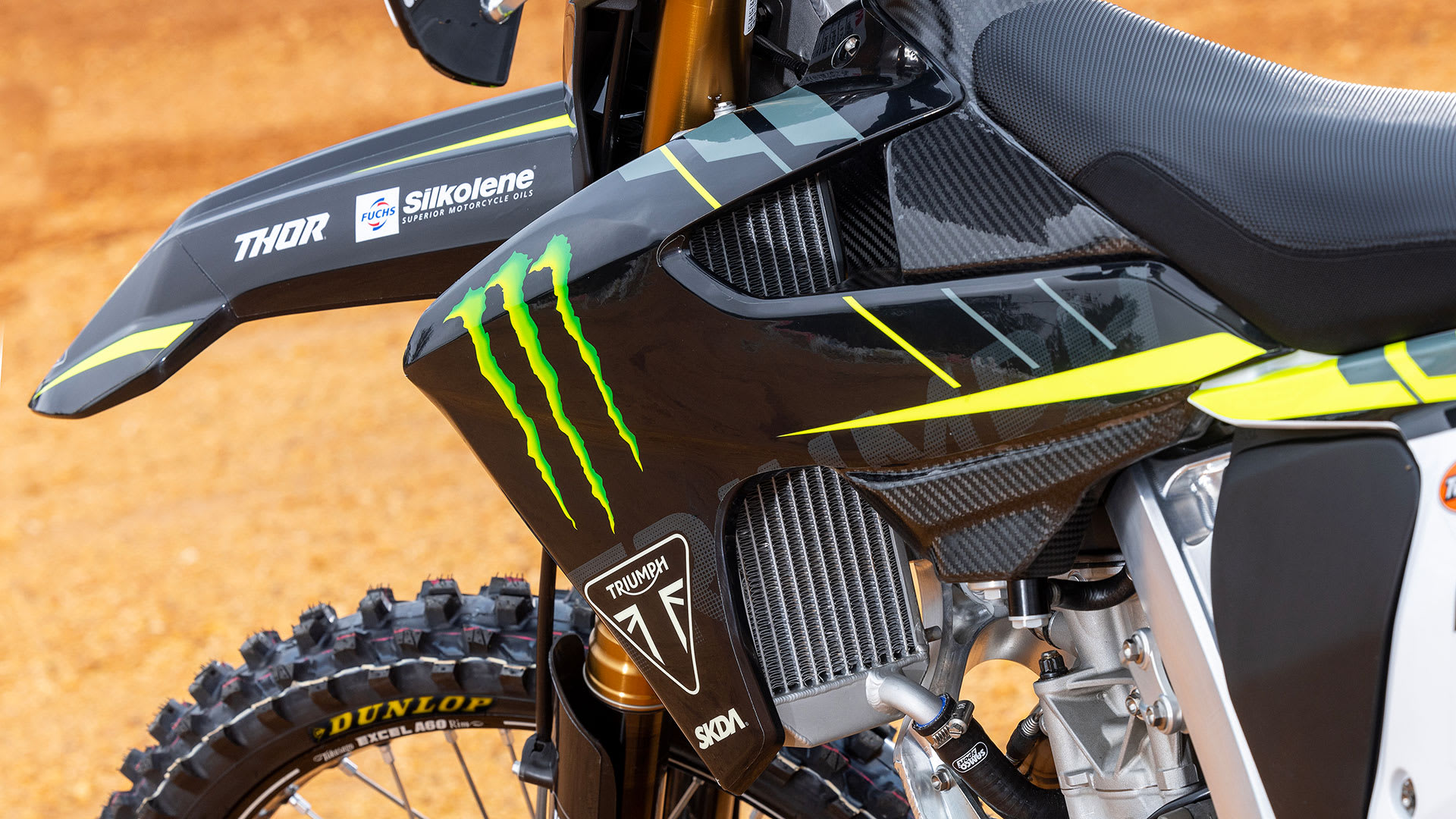 TF-250X close up Monster Energy logo