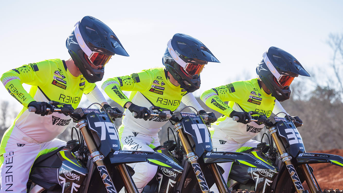 Triumph Racing riders with Oakley 