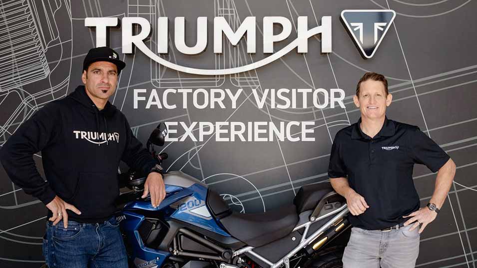 Ricky Carmichael and Ivan Cervantes at the Triumph Factory Visitor Experience