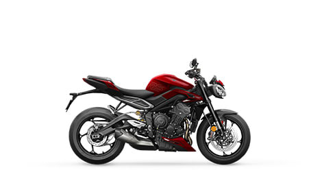 Triumph Street Triple 765 in carnival red