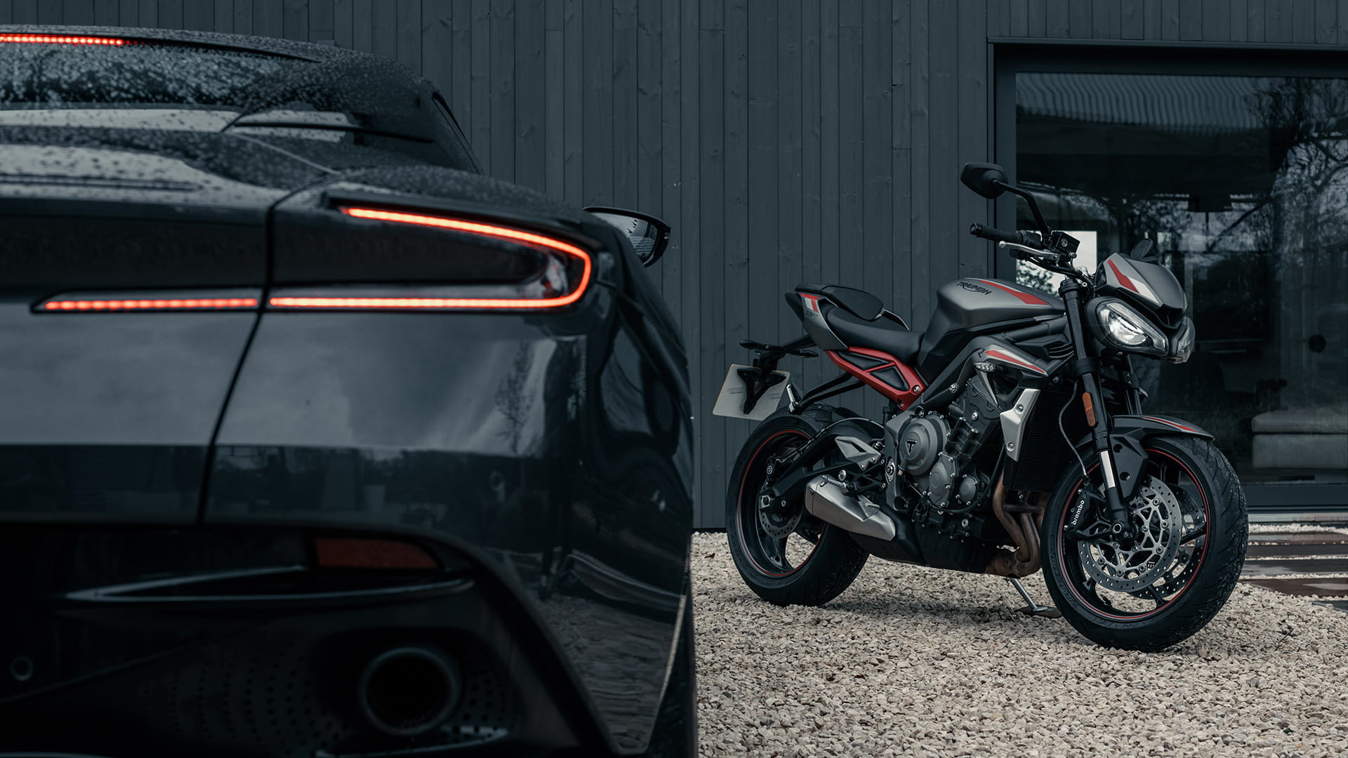 Triumph Street Triple R and Aston Martin