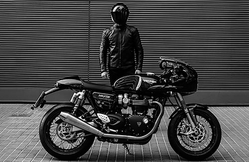Triumph Motorcycle Clothing Model with Bike