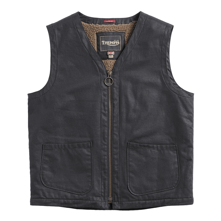 Clayton Casual Waxed Vest Black
