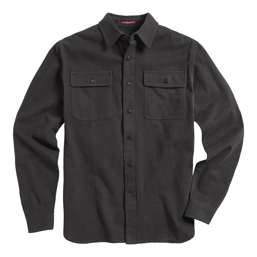 Triumph Lifestyle Bowland moleskin long sleeve shirt, black, front, flat shot 