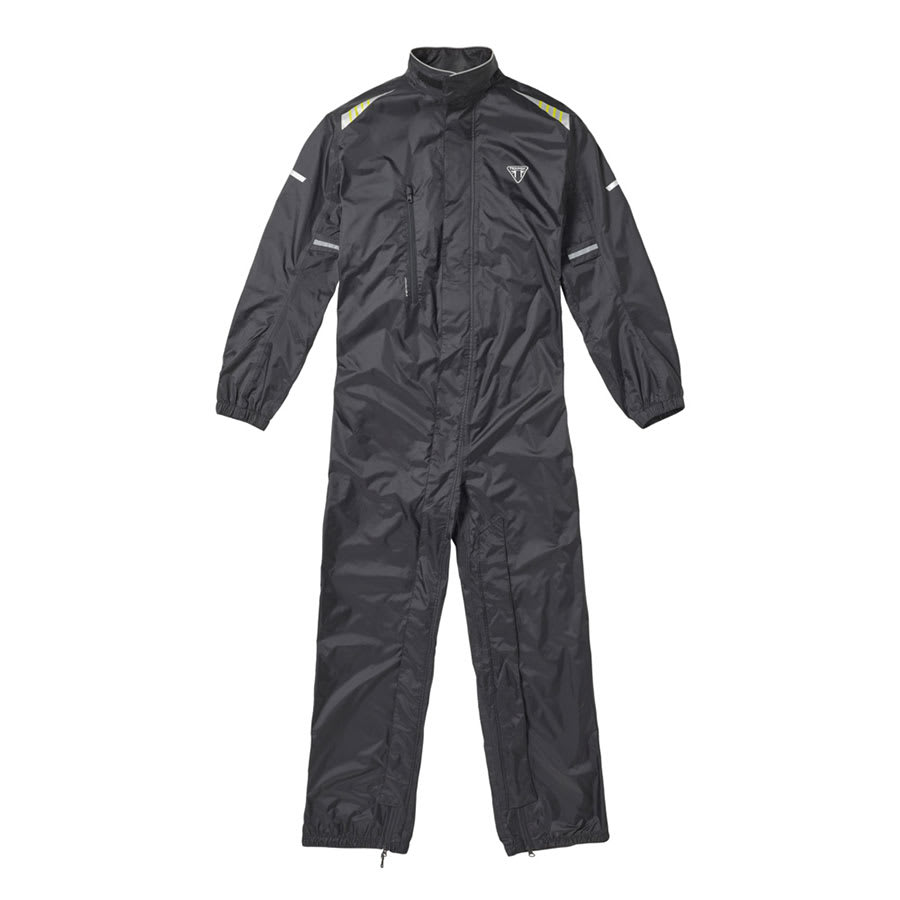 Triumph AW20 packable Rain suit, black, flat shot front 
