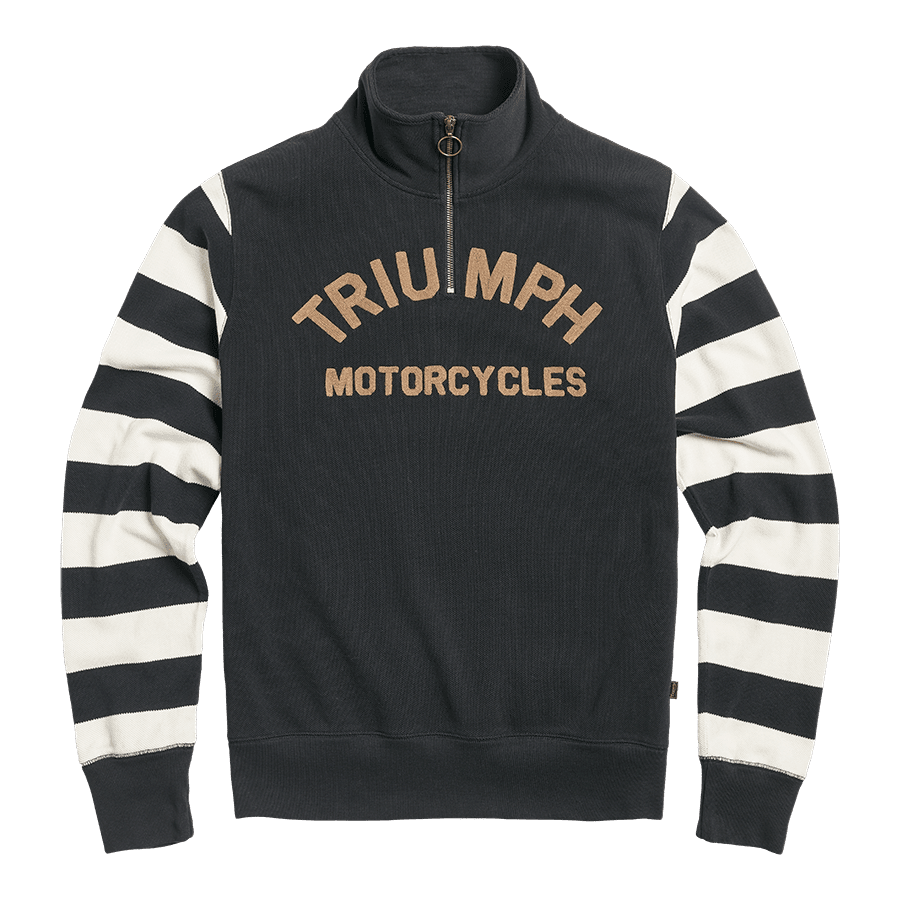 Highly Quarter-Zip Sweatshirt in Black and Bone