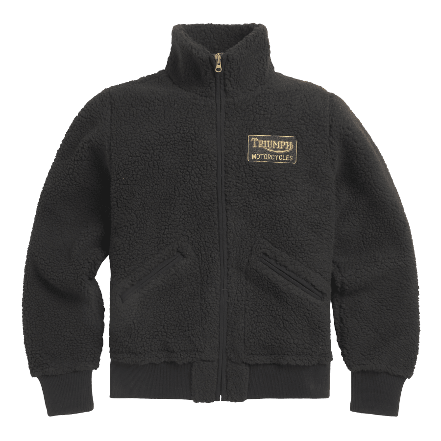 Roadhouse Jacke aus hochflorigem Fleece in Schwarz