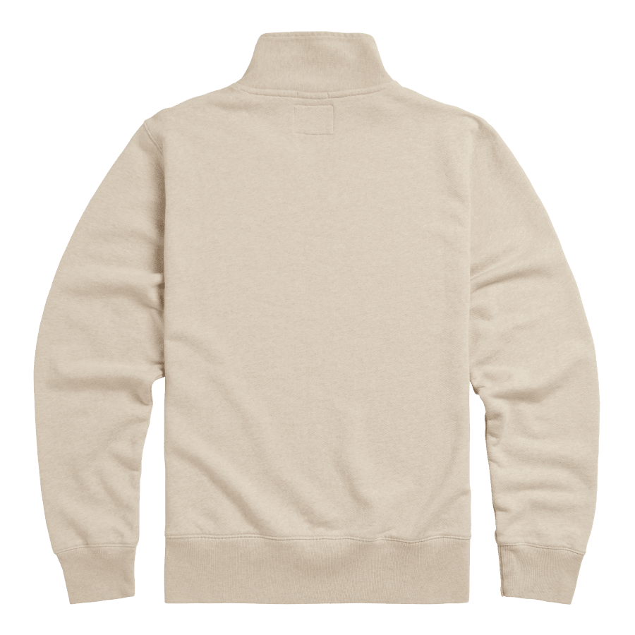 Ribble Quarter-Zip Logo Sweatshirt in Oatmeal Marl