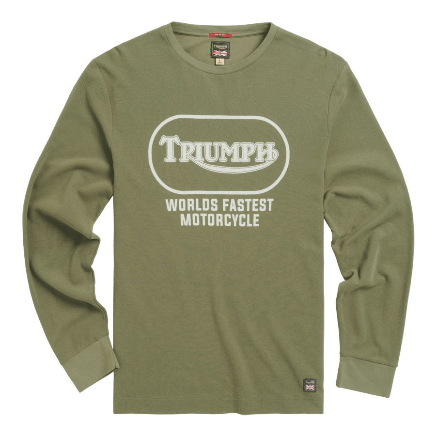 Fastest Waffle Long Sleeve Tee in Olive