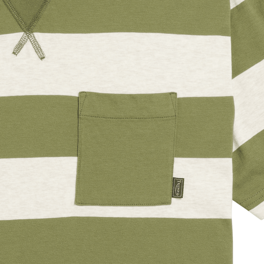 Bratt Striped Tee in Olive and Oatmeal